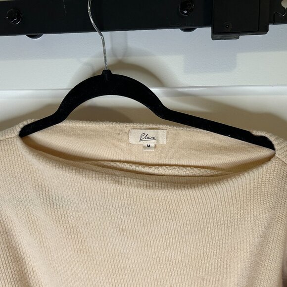 Cream Sweater - Off the shoulder, oversize sleeve with tie waist - Elan Medium - Picture 3 of 5